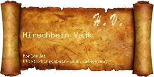 Hirschbein Vajk névjegykártya